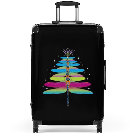 Dragonfly Christmas Tree Funny Insects Lover Xmas Suitcases