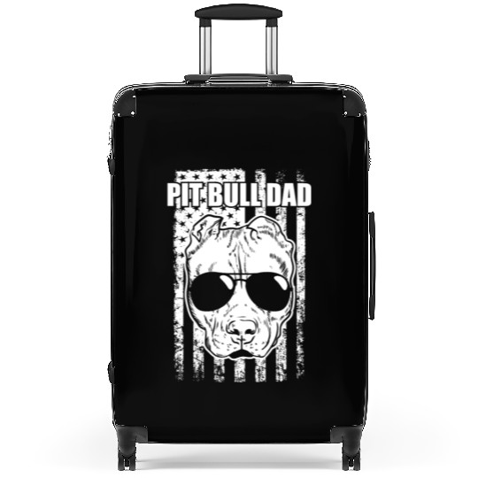Pit Bull Dad Dog with cool Glasses Pet Suitcases