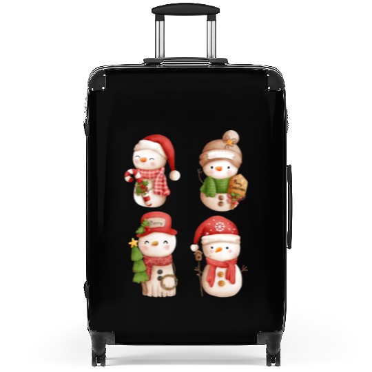 Snowmen in christmas mode happy holidays Suitcases
