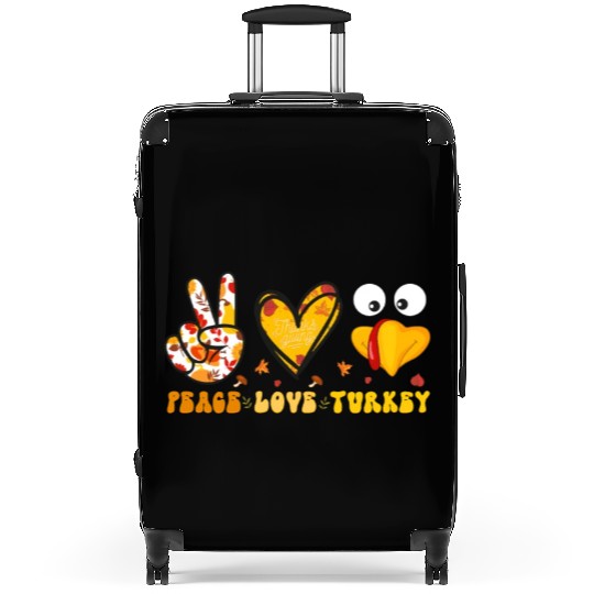 Peace Love Turkey Gobble Turkey Day Suitcases