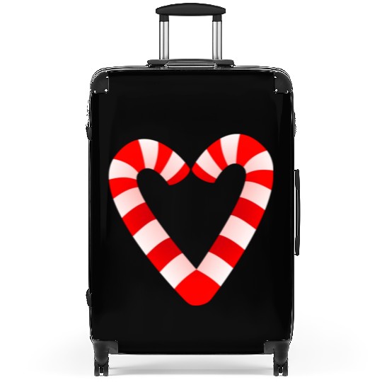 Candy Cane Hearts Suitcases Christmas Xmas Holidays