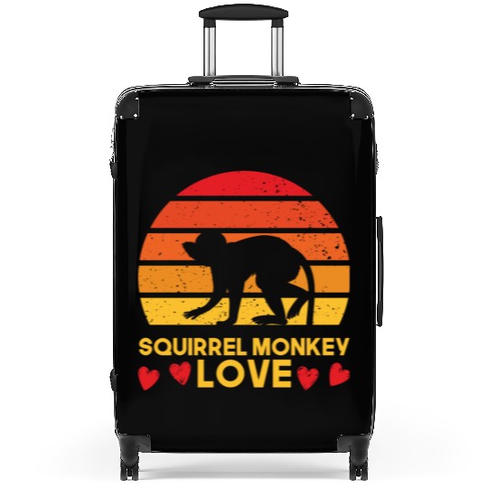 I love squirrel monkeys sunrise design Suitcases
