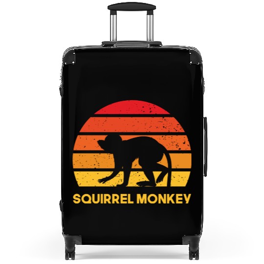 squirrel monkey sunrise sundown design Suitcases