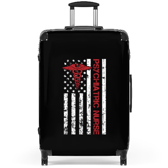 Psychology Psychologist Us Flag Psych Nurse Suitcases