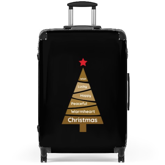 Minimalist Copper Brown Christmas Pine Suitcases
