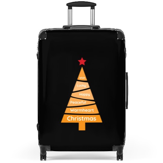 Minimalist Orange Christmas Pine Suitcases