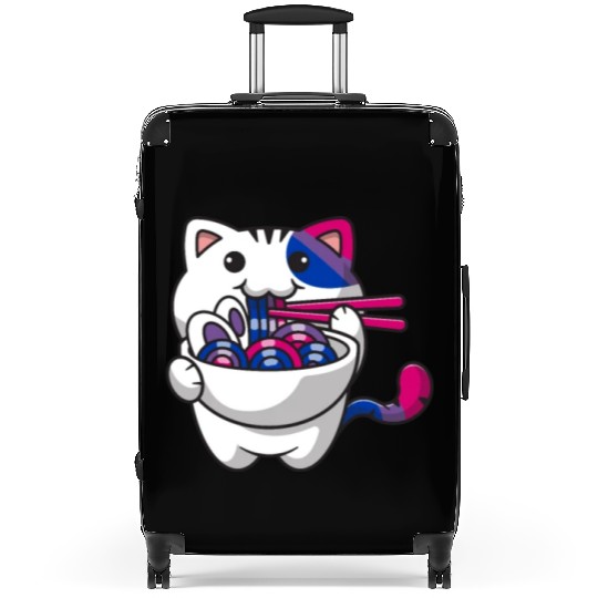 Bisexual Pride Bi Kawaii Cat Ramen Noodles Bisexua Suitcases