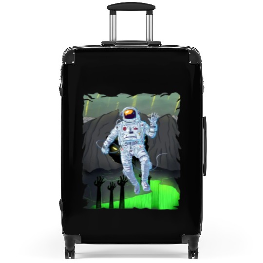 Astronaut in a green demon world Suitcases