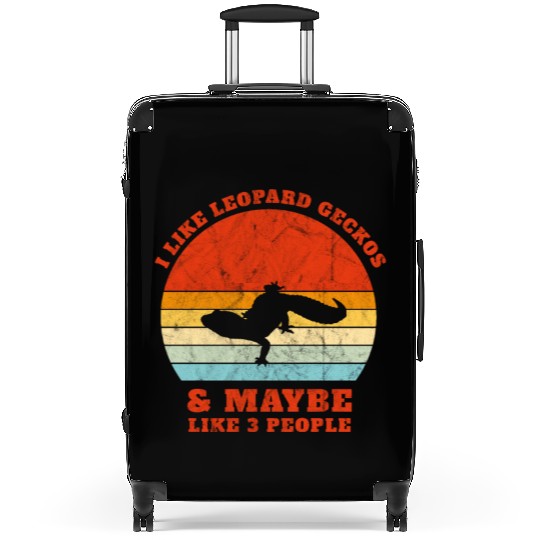I Like Leopard Geckos Vintage Sunset Cute Women's Suitcases