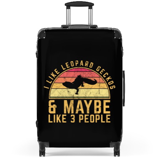 I Like Leopard Geckos Vintage Sunset Cute Women's Suitcases