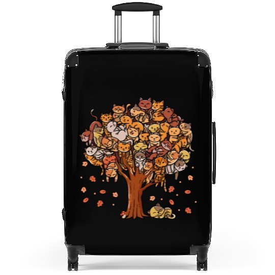 Autumn Tree Kittens Family Of Cats Fall Season Suitcases