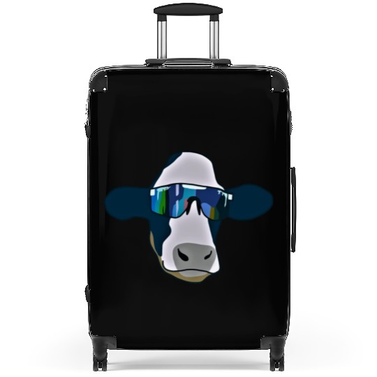 cow wearing Polarized lens funny farm Suitcases