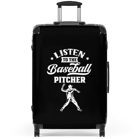 Listen To The Baseball Pitcher Player Hobby Suitcases