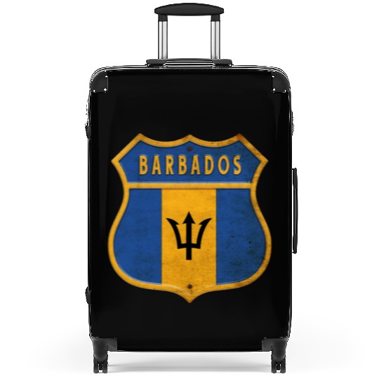 Barbados coat of arms flag design Suitcases
