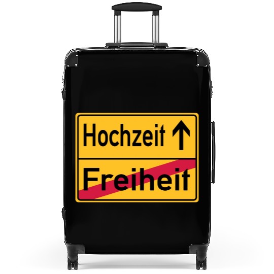 Wedding Freedom Farewell Celebration Sign Suitcases