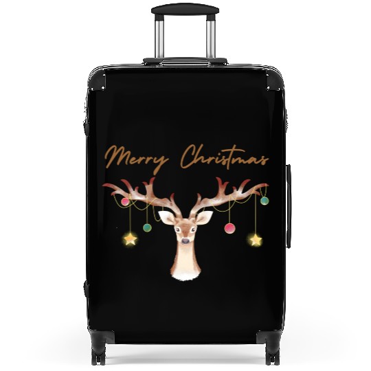 Brown Aesthetic Reindeer Christmas Suitcases
