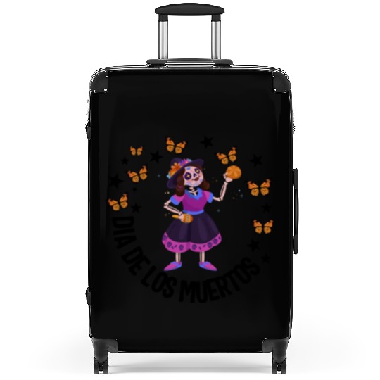 Dia De Los Muertos Suitcases, Girl Sugar Skeleton