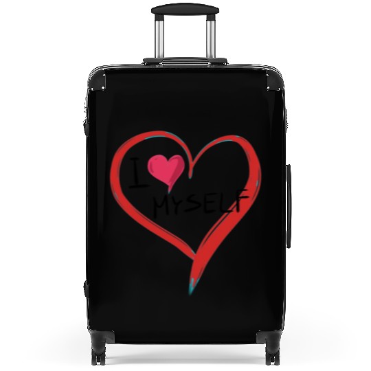 i love me heart text icon shape Suitcases