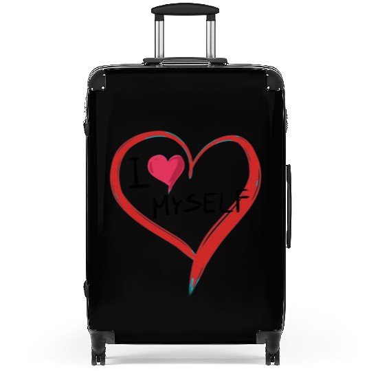 i love me heart text icon shape Suitcases