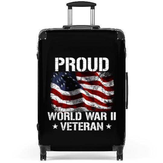 World War 2 Veteran Military Veteran USA Flag Suitcases