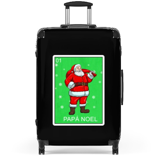 Papa Noel Father Christmas Card Mexican Lottery Suitcases