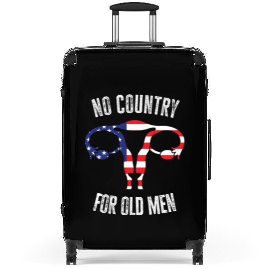 No Country For Old Men Floral Uterus Feminist Suitcases