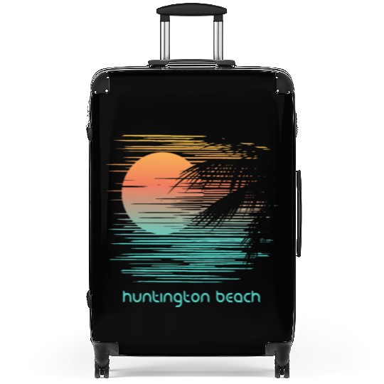 Artistic Huntington Beach California Palm Tree Suitcases