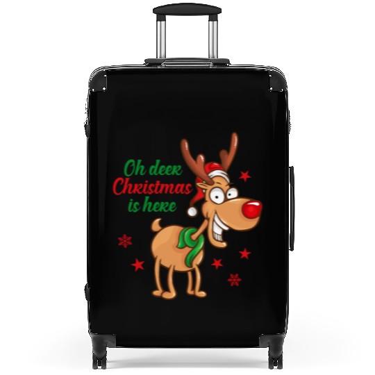 Reindeer Rudolph deer Christmas Is Here Suitcases