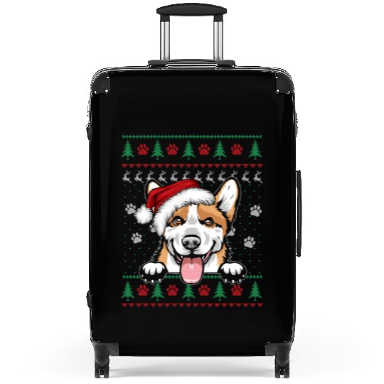 Corgi Christmas Funny Corgi Dog Lover Suitcases