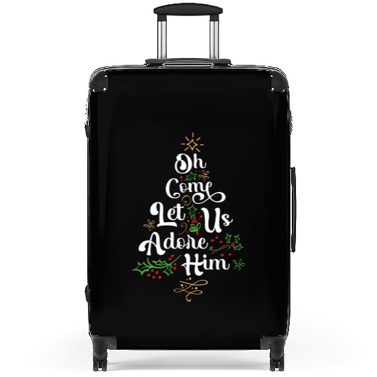 Oh Come Let Us Adore Him Jesus Family Christian Suitcases