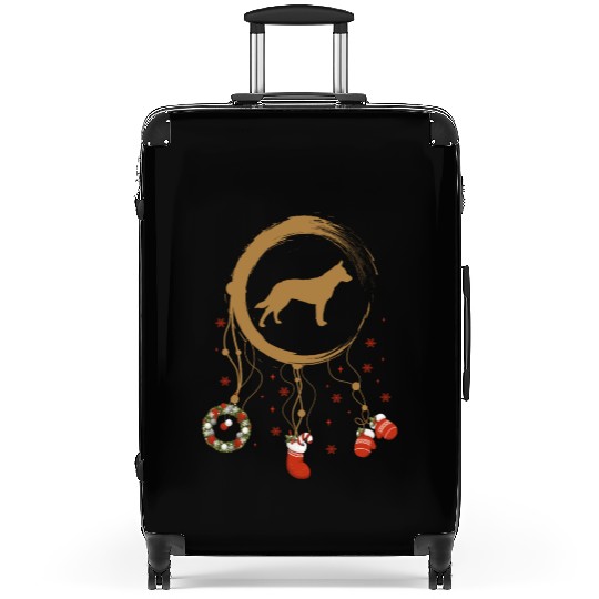 dog dreamcatcher Christmas Australian Cattle Dog Suitcases