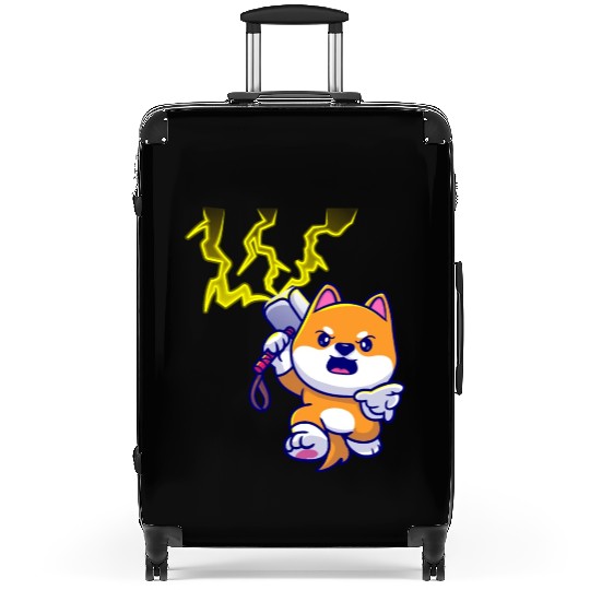 Cute Shiba Inu Dog of lightning Suitcases