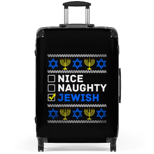 Nice Naughty Jewish Ugly Hanukkah Sweater Chanukah Suitcases