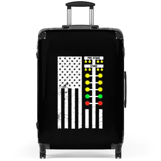 Drag Racing Flag American Drag Racer Drag Strip Suitcases
