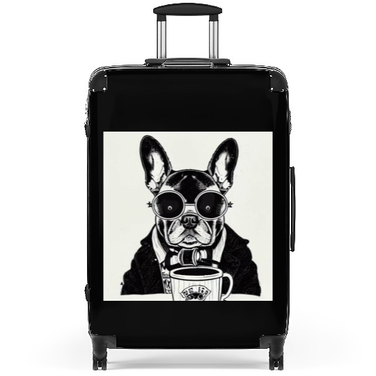 I love dog and coffee Suitcases