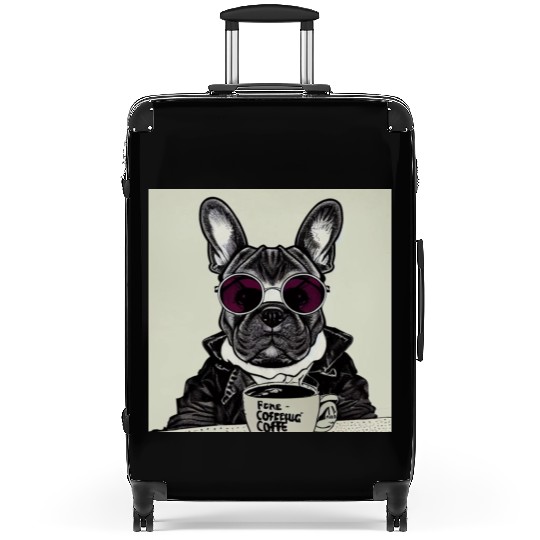 I love dog and coffee Suitcases