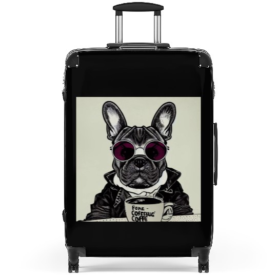 I love dog and coffee Suitcases