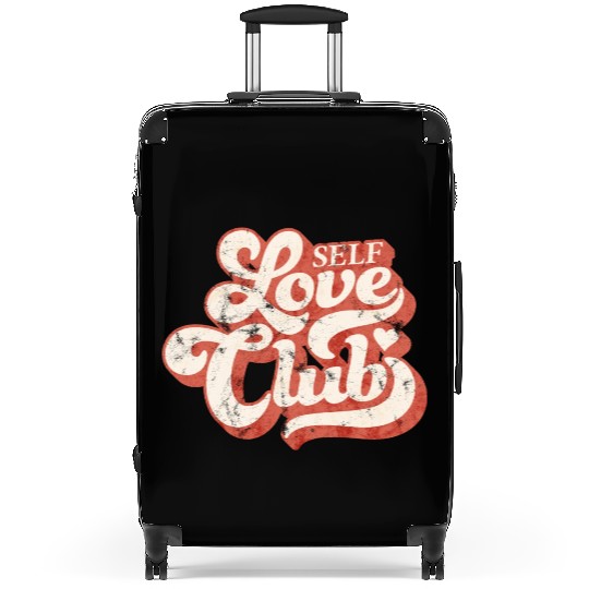 SELF LOVE CLUB IN GROOVY TYPO Suitcases