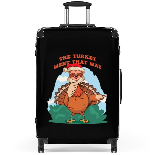 Thanksgiving Sloth Funny Fake Sloth the turkey Suitcases