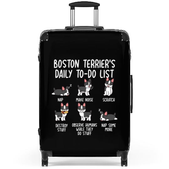 Boston Terrier Daily To Do List Suitcases