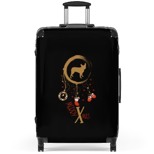 dog dreamcatcher Christmas Boston Terrier Suitcases