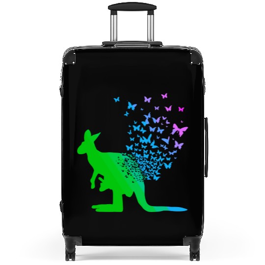 Butterfly & Kangaroo In Nature Australia Kangaroo Suitcases