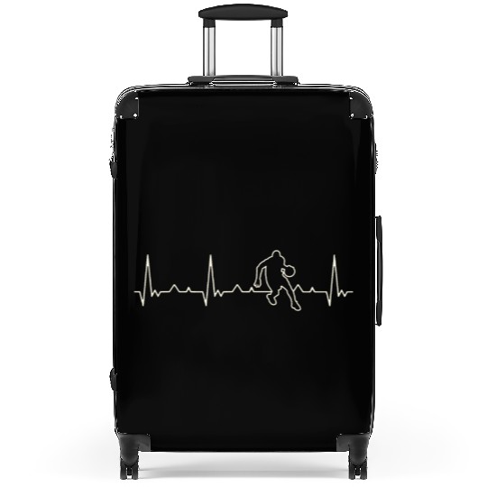 Basketball Player Dribble. Heart. Love. EKG. Suitcases