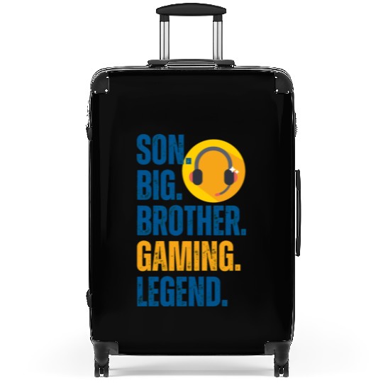 SON BROTHER GAMING LEGEND for gamer textured text Suitcases