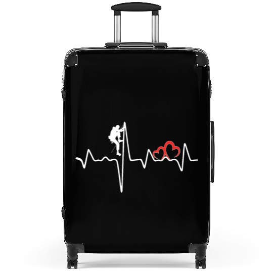 Rock Climbing EKG Heartbeat Love Mountain Climber Suitcases