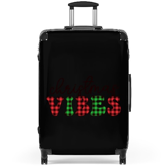 Christmas Vibes Buffalo Plaid Retro Christmas Suitcases