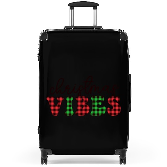 Christmas Vibes Buffalo Plaid Retro Christmas Suitcases