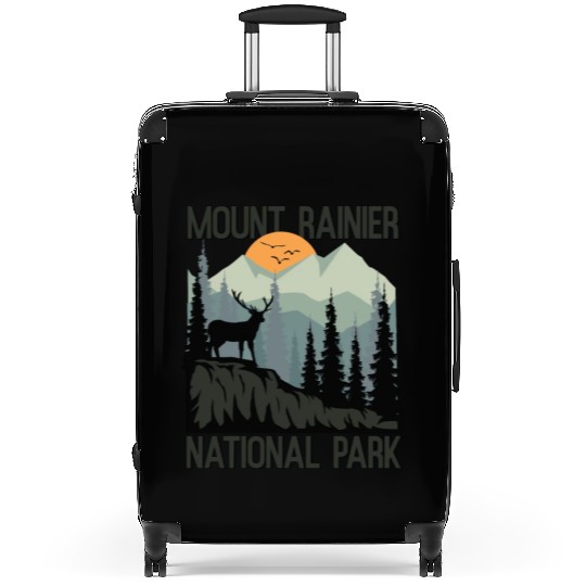 Mount Rainier National Park Mountains Deer Suitcases