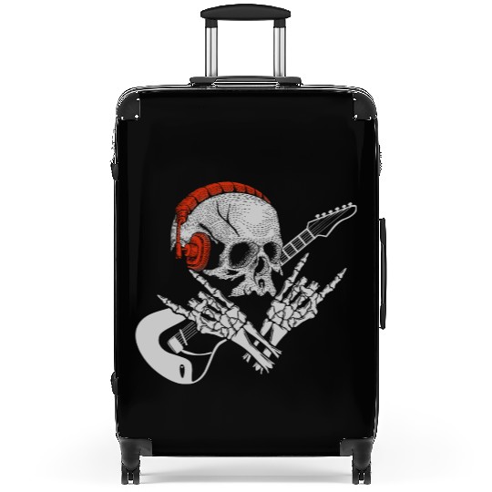 Halloween Guitar Player Skeleton Music Suitcases
