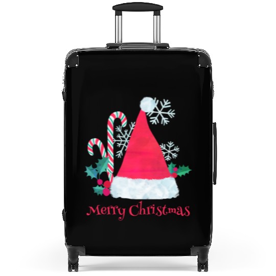 Santa Hat and Candy Canes for Christmas Suitcases
